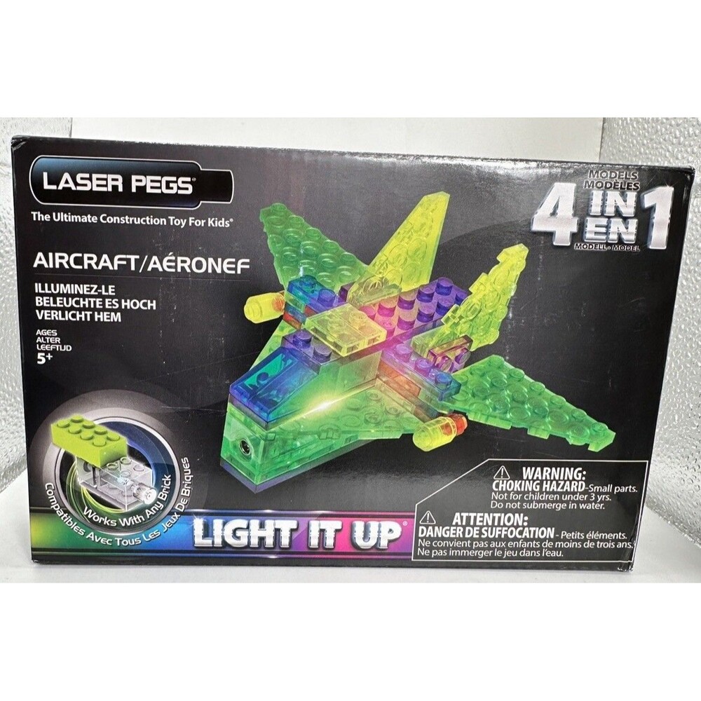 Laser Pegs 4 in 1 Aircraft Kit STEM Approved NIB Ships Free in the US
